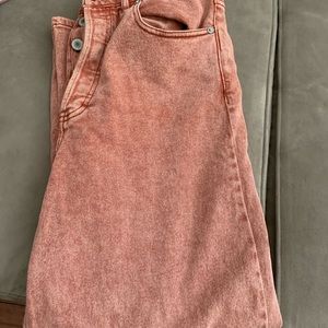 Free People red faded rinse denim